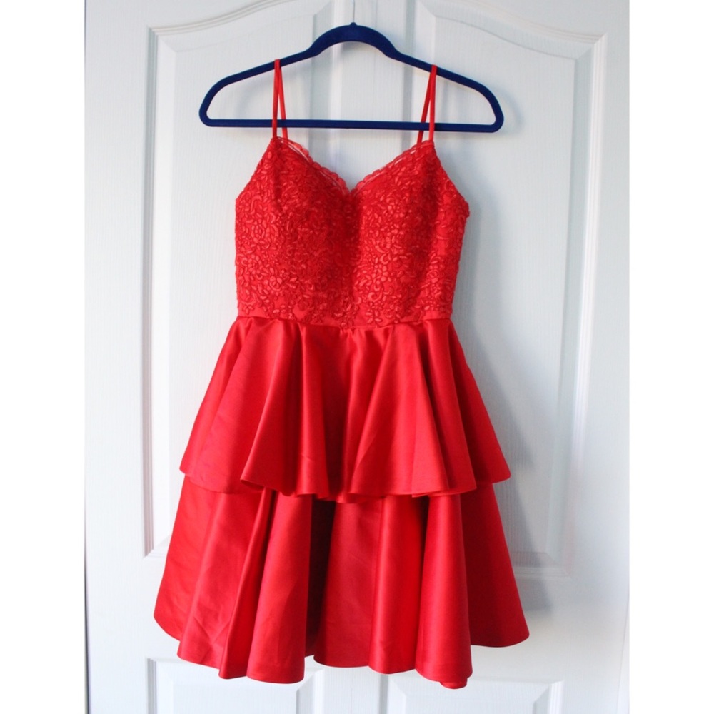 NEW Hebeos Limited Dress | Red Homecoming Dress | Formal Dress with Thin Straps